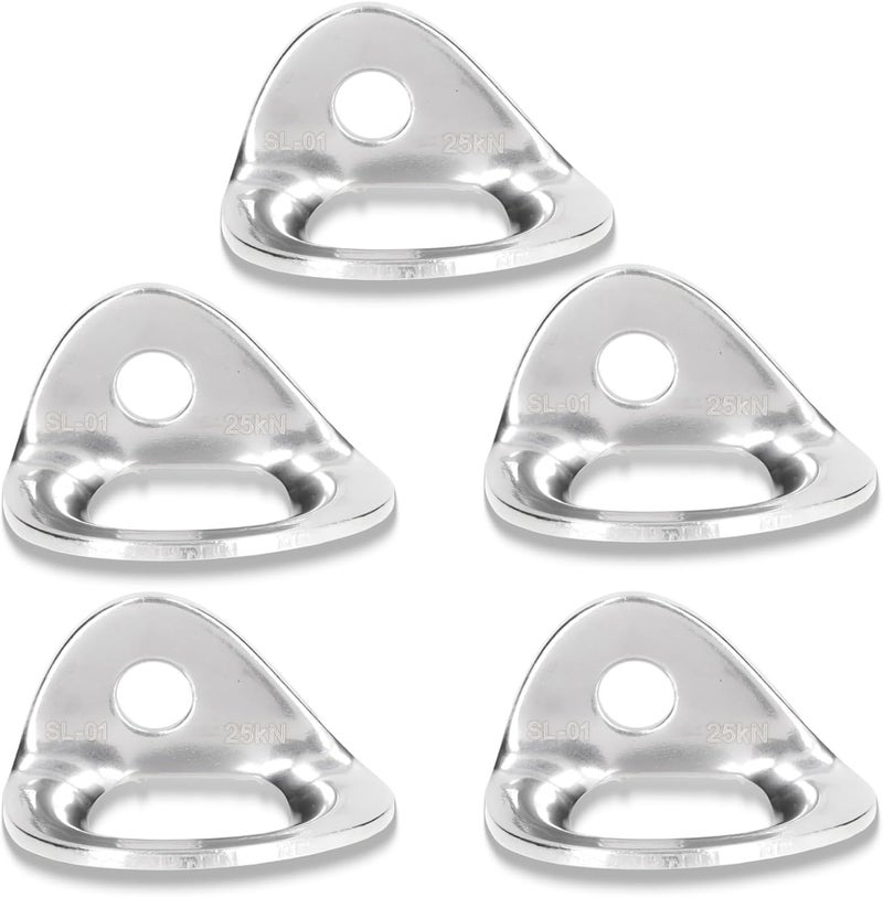 equlup 5PCS 25KN/2500KG Climbing Hanger, Heavy Duty Ceiling Mount Anchor Stainless Steel Rock Climbing Bolt for Rappelling Aerial Work Hammock Swing - Image 1